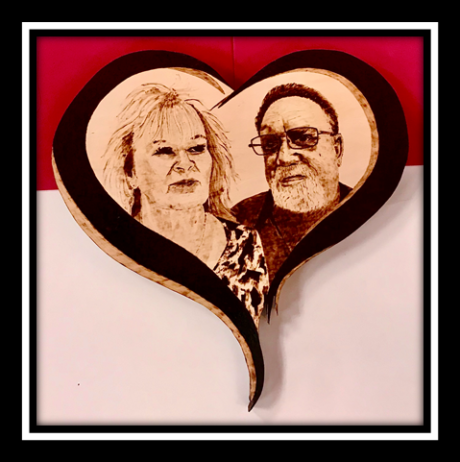 13” Pyro Graph Custom Heart Plaque