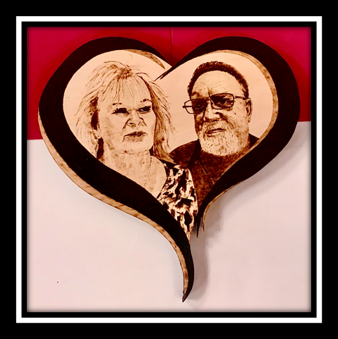 13” Pyro Graph Custom Heart Plaque