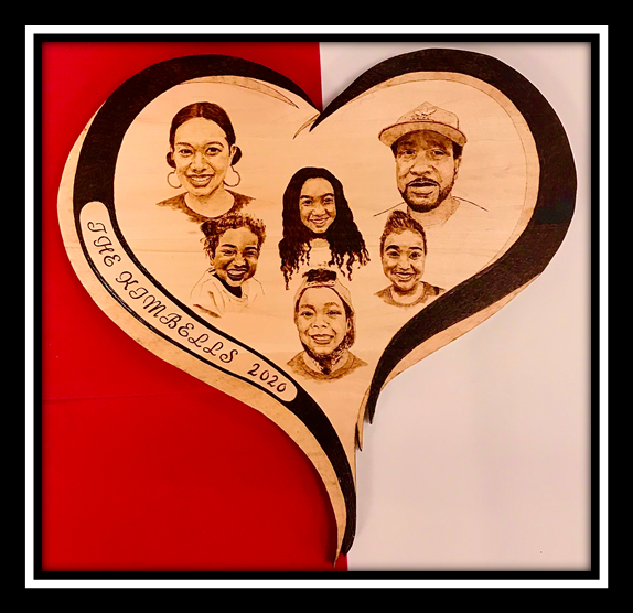 20” Pyro Graph Custom Heart Plaque